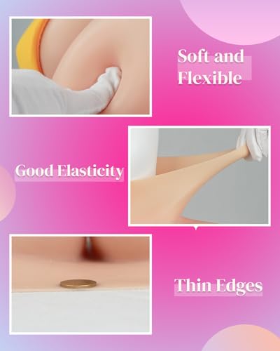 KUMIHO Silicone Breastplate Fake Boobs C-G Cup Realistic Breast Forms for Crossdresser Drag Queen Transgender Mastectomy