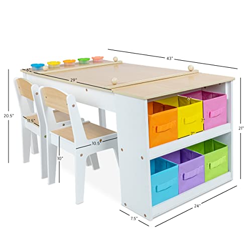 image for Milliard 2-in-1 Kids Art Table and Art Easel Table and Chair Set, Todd