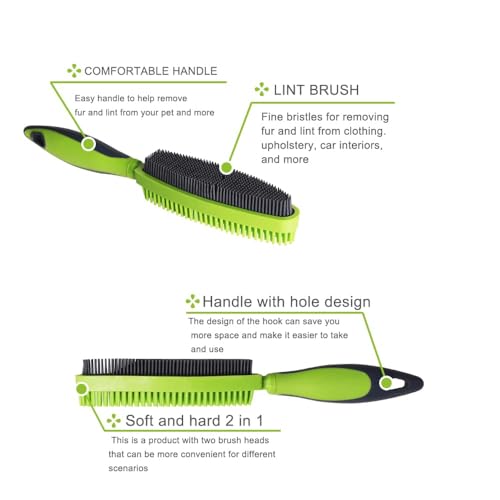 Image of Rubber Pet Hair Removal Brush for Couch Clothes Dog Cat Pet Hair Carpet, Also Used as Dog Cat Bath Brush with Massage Effect(black,orange,green)