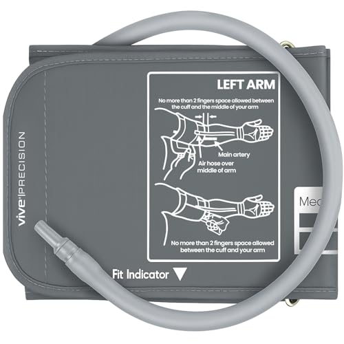 Vive Precision Blood Pressure Cuff Replacement - Compatible with Omron Series 5 & Most BP Monitors - Universal Cuff for Adults, Seniors & Elderly (Medium)