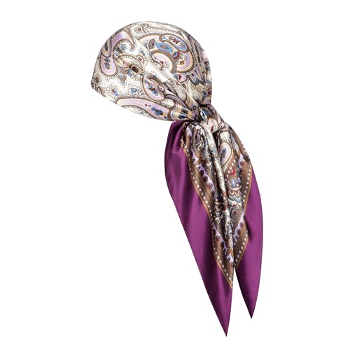 Image of 35 inch Men's Silk Cowboy Scarf - Oversized Western Bandana Neckwear, Large Square Scarf with Gift Packaging