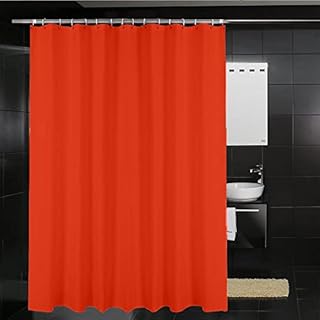 ONEBRAND Shower Curtain - Pink Shower Curtains Mould Proof Resistant - Bathroom Curtains - Waterproof and Washable  Hooks for Easy Hanging - Machine Wash - Available in Multi-Colour (Pink)