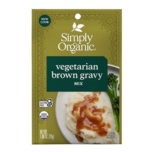 Simply Organic Vegetarian Brown Gravy Mix - Certified Organic, Vegan, Kosher | 1 Ounce (Pack of 12)