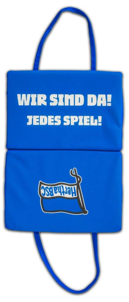 Hertha BSC Berlin Klappsitzkissen - Wir sind da! - blau Sitzkissen Kissen Stadionkissen HBSCB
