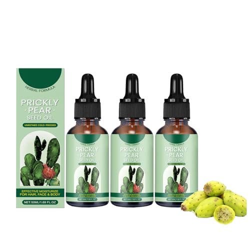 Fresh Organic Cactus Oil, Nourishing and Moisturising, Anti-Ageing and Repair, for Firming and Moisturising, Suitable for Body and Hair (3 Pieces, 50 ml)