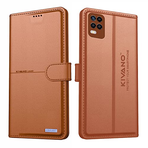 Image of KIVANO PROFESSIONAL SERIES Wallet Case for Realme 9 5G / 8 5G / 8s 5G / Narzo 30 5G | LUXURIOUS DESIGN | HANDCRAFTED UNIQUE | PREMIUM | PU Leather Flip Cover | Card Slots | Kickstand | Magnetic Closure - Coffee