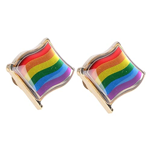 Aboofan 2Pcs Brooch Gifts For Men Rainbow Enamel Pin Metal Brooches Fashion Jewelry Rainbow Brooch Flag Pattern Brooches Man Jewelry Rainbow Lapel Brooch Pin Lovely Badges Cloth Metal #TOP17