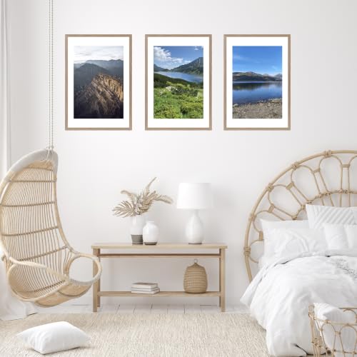 Image of JCJMY 22.375x34 Picture Frame with 20x30 Mat, Display Photo 20x30 with Mat or 22.375 x 34 Without Mat, Wall Hanging Large 22.375 by 34 Poster Frame with Plexiglass, Rustic Brown