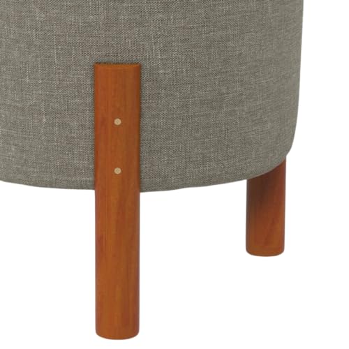 Conjunto Penteadeira Condessa Off White C/Canela e Puff Zeus Cinza