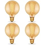 4-Pack Edison Light Bulbs 60W, G25/G80 Globe Vintage Incandescent Edison Bulb Set, 2100K Warm White,