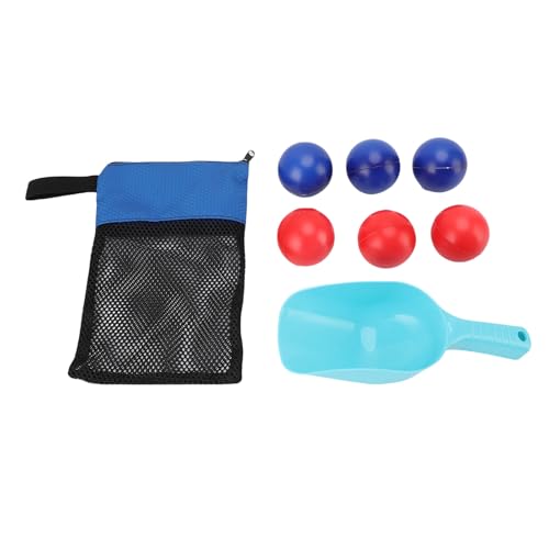 Outdoor Beach Toss Game Set Portable PVC Balls in Blaurot With Mesh Bag Shovel Family Yard Game for Adults, Teenagers and Beach Parties