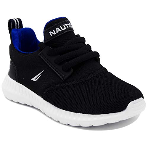 Nautica Kids Boys Lace-Up Fashion Sneaker Breathable Athletic Running Shoe-Pacifity Toddler-Black-6