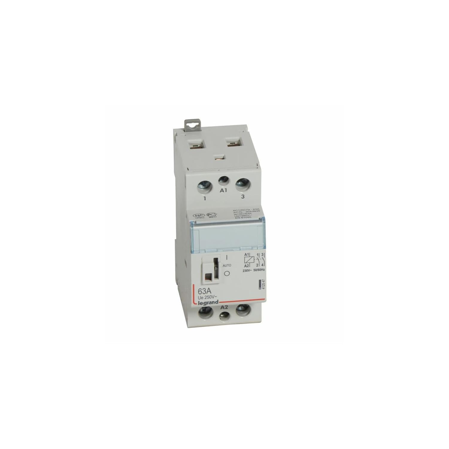 412547 Legrand - Contacteur Jour Nuit Bobine 230v~ - 2p - 63a - Contact 2no - 2 Modules
