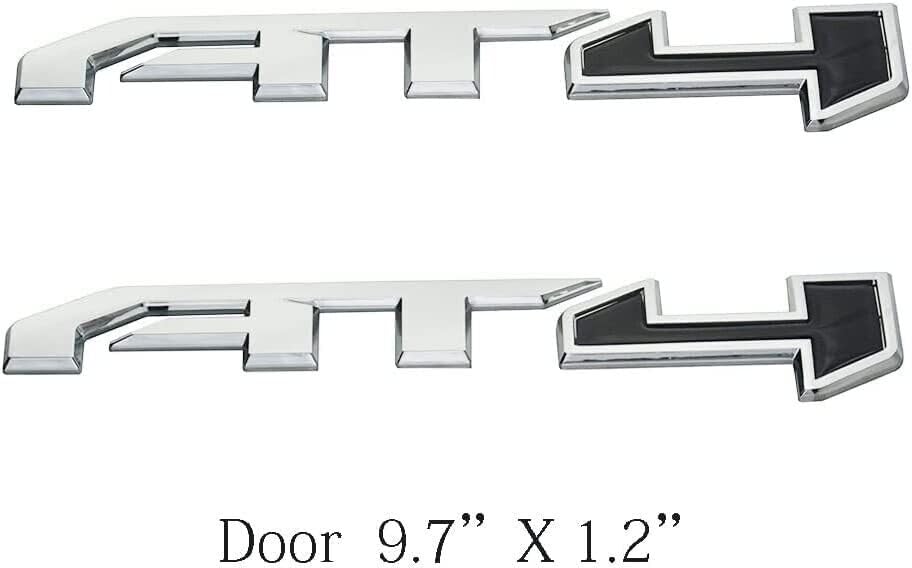 Image of 3Pcs AT4 Emblems Sierra 3D Side Door Rear Tailgate Badge NamePlate Decal with Strong Adhesive 85002068 Replacement for 2019-2023 Canyon Sierra 1500 2500HD 3500HD (Chrome Black)