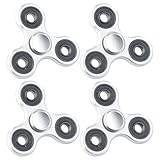 PEARL Spinner: 4er-Set 3-seitige Metall-Handspinner, hochwertiges R188-Kugellager (Fidget Spinner Metall, Metallic Fidget, Anti)