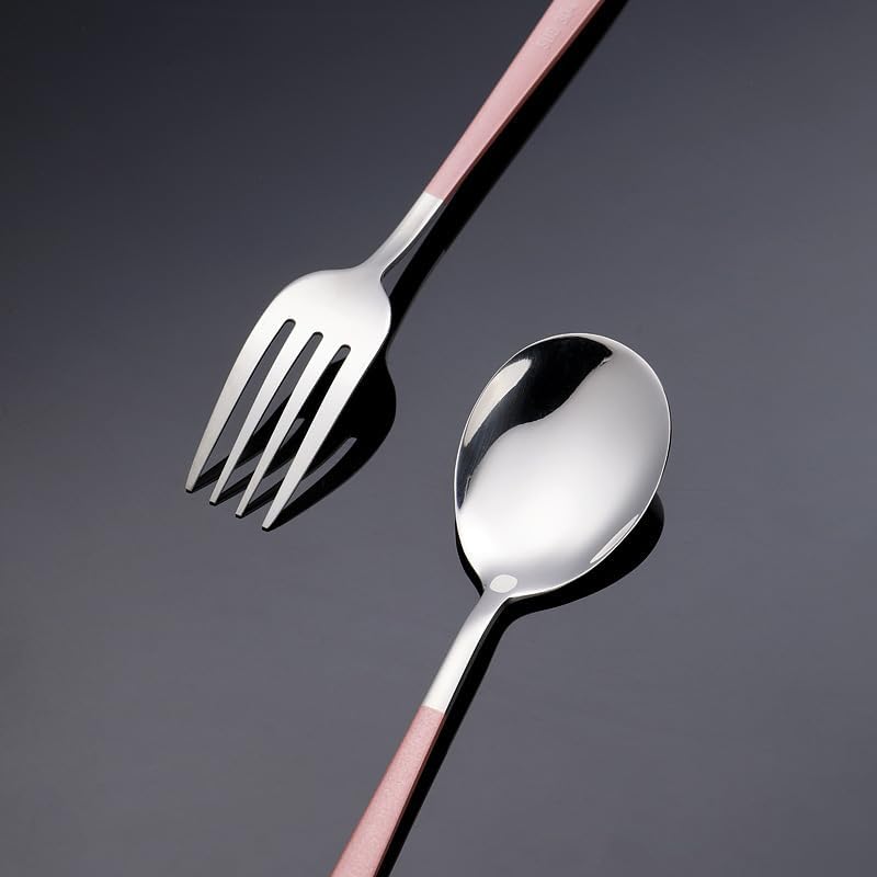 Silverware Flatware Set, 1/4/6/8/10/12 Pieces Long Handle Fork Set Restaurant Home Thickened 304 Stainless Steel Fork(Blue,12Pcs)