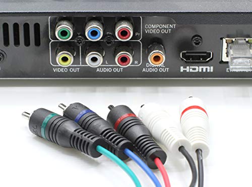 12 Feet - 5 Rca Component Video Cable With Audio Composite Cables - 5 Part Component Cable For 480I, 480P, 720P, And 1080I - 12 Ft Audio Video Rgb Cord - Ypbpr Tv Cable - 12 Foot (3.6 Meter), 1 Pack #TOP3