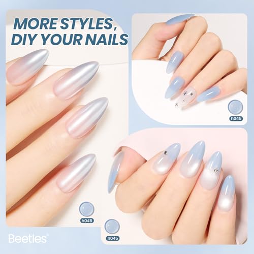Image of Beetles Blue Jelly Gel Nail Polish -15ML Full Size Silent Tide Translucent Blue Gel Polish Soak Off UV Spring Nail Art Salon Home DIY Manicure Gift for Women | Sheer Translucent Gel Soak Off UV Nail Art Salon Home DIY Manicure Gift for Women