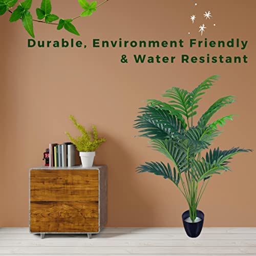 Tdas Artificial Plants for Home Decor Big Size with Pot Item Living Room Large Plastic Palm Tree Fake Plant Leaves Balcony Office Bamboo Decoration Decorative Decors – 75 cm, 18 Leaves (Plam)