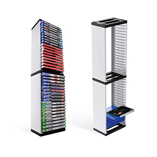 ZRXRY Games Storage Tower PS5, langlebig und stabiles Spiel Disc Tower-Disc-Rack für PS5-Spielgestell-Rack und Controller/Headset-Standhalter, kompatibel mit der Xbox-Serie X / PS4