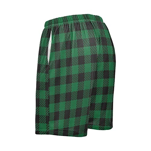 GuoChe Buffalo Green Plaid Pajama Shorts for Men with Pockets Mens Sleep Shorts Lounging Short XL4