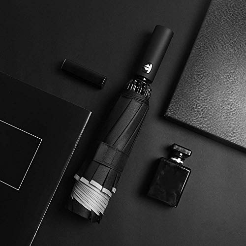 Preisvergleich Produktbild Chuihui Automatische Auto-Rück Regenschirm Edging Reflective Tri-Fach Regenschirm Business-Regenschirm Einfach zu Hause zu tragen