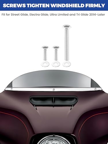 Image of 38Pcs Stainless Steel Inner Batwing Fairing Bolt Windshield Trim Screw, Motorcycle Windshield Bolts Fit for Harley Touring Street Glide Tri Glide Road Glide Trike Electra Glide models 1996-Up