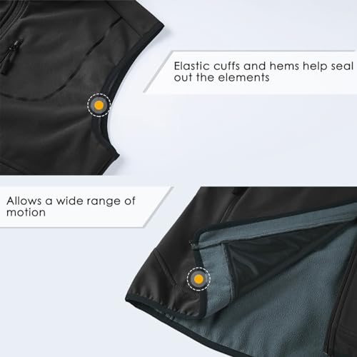 Willit Men's Fleece Golf Vest Outdoor Winter Vest Jacket Softshell Outerwear Sleeveless Jacket for Hiking Causal4