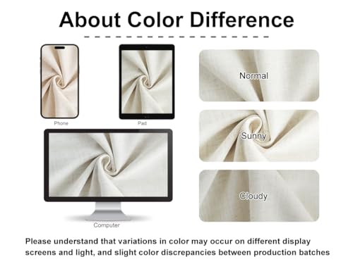 Image of Vision Home Natural Pinch Pleated Semi Sheer Curtains Textured Linen Blended Light Filtering Window Curtains 102 inch for Living Room Bedroom Pinch Pleat Drapes with Hooks 2 Panels 42 inch Wx102 L