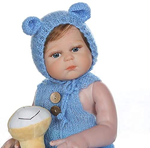 MWKL 20 Zoll Vollsilikon Reborn Babypuppe Lebensechte Neugeborene Puppe mit Strickkleidung Set Kinder begleiten Puppe… – Bild 6