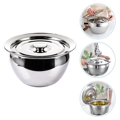 Bowl mezclador de acero inoxidable OSALADI con tapa 9 pulgadas miniatura 5