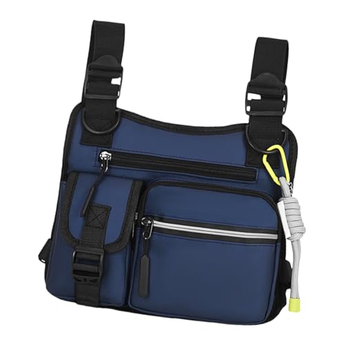 Bolsa de pecho multifuncional ajustable, chaleco resistente al desgaste con corte 3D, 9.84 x 9.06 x 1.57 pulgadas, compacto, ideal para senderismo, gimnasio, deportes, motocicleta y entrenamientos de