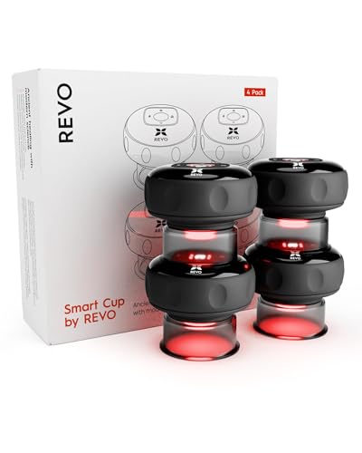REVO The Original 4-in-1 Smart Cupping Therapy Massager, Red Light