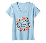 Photo Gallery donna 99 years loved 99th birthday cool 99 years old men women maglietta con collo a v Photo Gallery donna 99 years loved 99th birthday cool 99 years old men women maglietta con collo a v