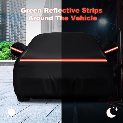 Image of QUNSUNUS Car Cover for Chevy Monte Carlo 1970-1972 & 1978-1988 with Cotton | Waterproof Outdoor All-Weather Heavy 420D Monte Carlo Car Cover, with Zipper and Straps, for Dust, Sun, Wind Protection