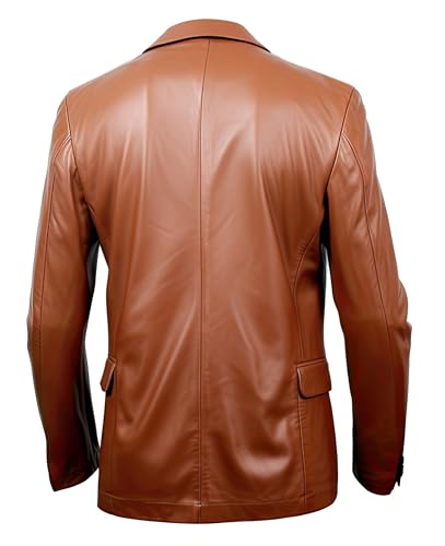 Brown Leather Blazer - 100% Real Lambskin - Winter Fashion Leather Jacket.2