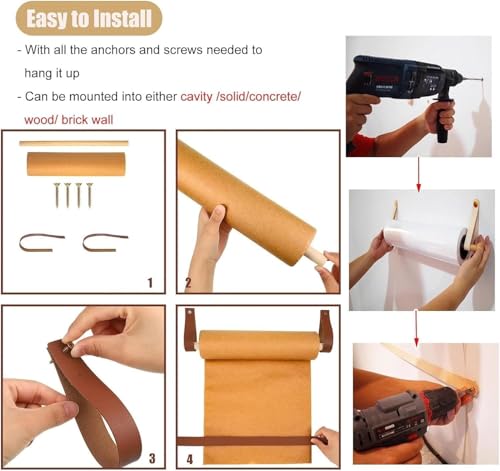 Rouleau de Papier Suspendu Kraft 77cm avec Support Mural - 8