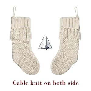 LimBridge Christmas Stockings Cable Knit, 3 Pack 18 inches White Large Size Knitted Stockings, Rustic Christmas Ornaments Farmhouse Boho Style Stocking Decorations for Family Holiday Season Decor LimBridge Christmas Stockings Cable Knit 3 Pack 18 inches White Large Size Knitted Stockings Rustic Christmas Ornaments Farmhouse Boho Style Stocking Decorations for Family Holiday Season Decor