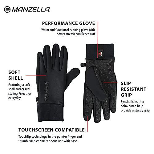 Manzella Men's Power Stretch Lightweight Glove, Touchscreen Capable #TOP1