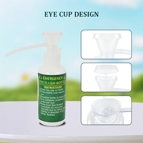Image of YUEWO Portable Eye Wash Station Wall Mounted Emergency Eyewash Station Eye Wash Kit,2 * 16.9-oz. Bottles,Flush Bottles Kit, No Solution