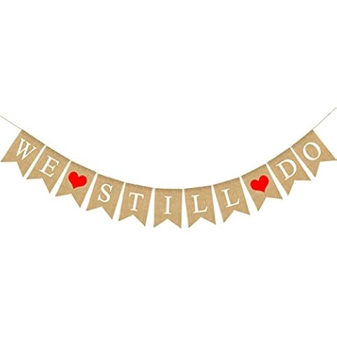 BESTOYARD 2.8M WE STILL DO Burlap Bunting Banner Wedding Anniversary Party Decorations Supplies Cover