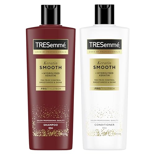 TRESemmé Shampooing et après-shampooing Keratin Smooth Routine de soins capillaires avec kératine hydrolysée 400 ml + 400 ml 2 pièces