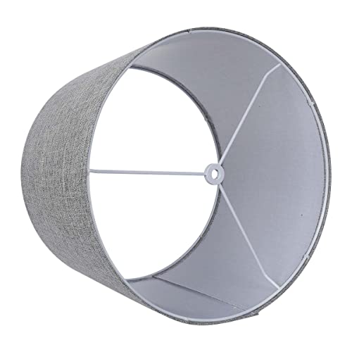 Drum Lamp Shade Set Of 2, 13X13X10 Inches Easy Assembly Lampshades For Table Lamp, Bedside Lamp, Floor Lamp, Spider Fitter (Light Gray) #TOP4
