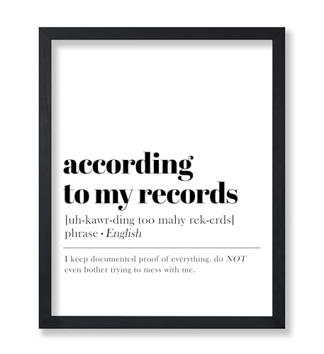 Poster Master Typography Poster - Retro Dictionary Print - According to my Records Definition, Book Page, Funny - Gift for Colleague, Friend - Wall Decor for Home, Office, 18x24 Unframed Wall Art
