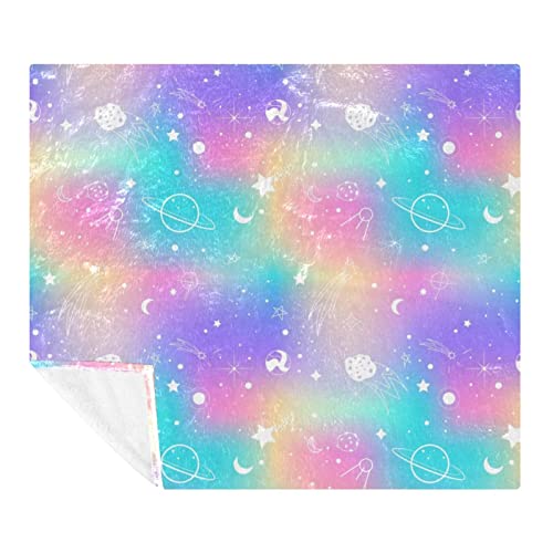 Couverture Galaxy Planets 150x130cm en polaire microfibres douce