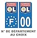 HADEXIA Pack Moto Autocollant Stickers Plaque d'immatriculation Prenium Olympique Lyonnais - Numéro Personnalisé