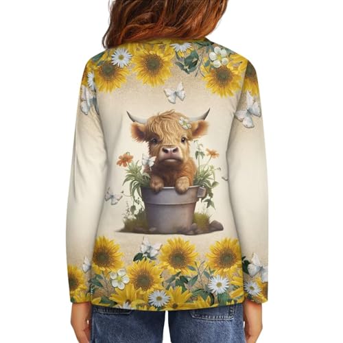 Image of Girls Basic Tee Shirts Outdoor Long Sleeve Shirt Winter Clothes Size 3-16 Top Fall Clothes Gift for Holiday