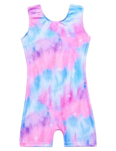 Image of Domusgo Gymnastics Leotards for Girls Sparkly One Piece Biketard Size 1-10Y