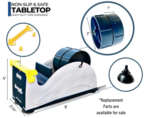 Excell Twin Premium Wide Metal Multi-Roll Desktop Tape Dispenser, ET-12271, 2 inch Wide, 3 inch Core image 3