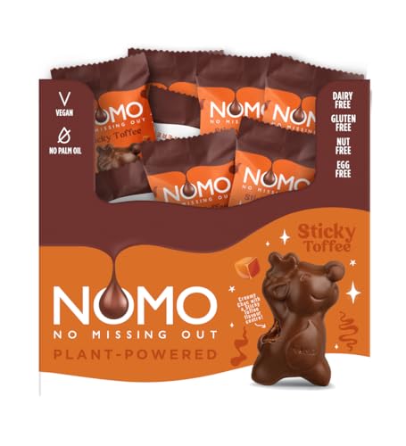 NOMO Sticky Toffee Reindeer, Free from and Vegan, Pack of 25 X 25g Individually Wrapped